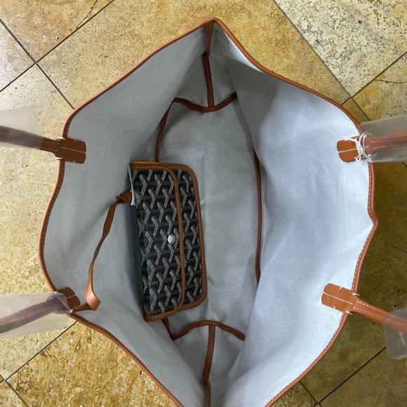 New Goyard St. Louis PM Tote - Black/Tan - Small Size - Picture 4 of 10